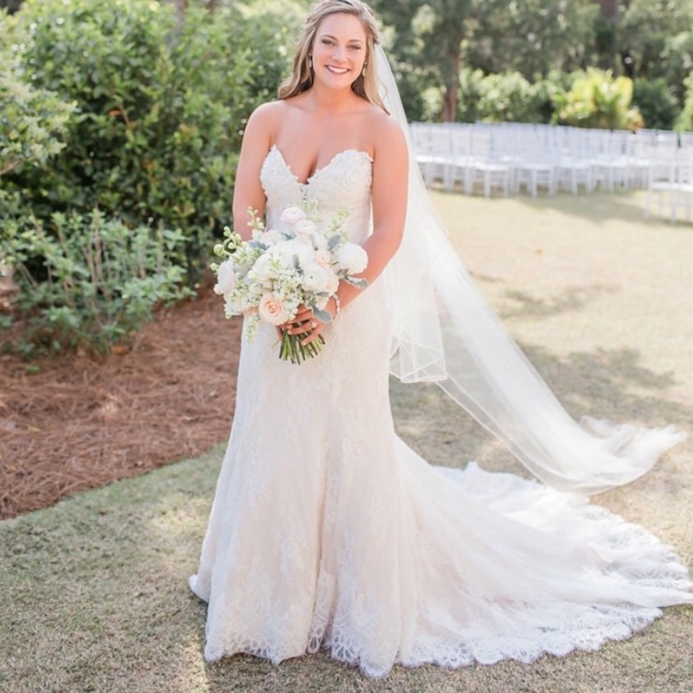 Two-tier cathedral length wedding veil